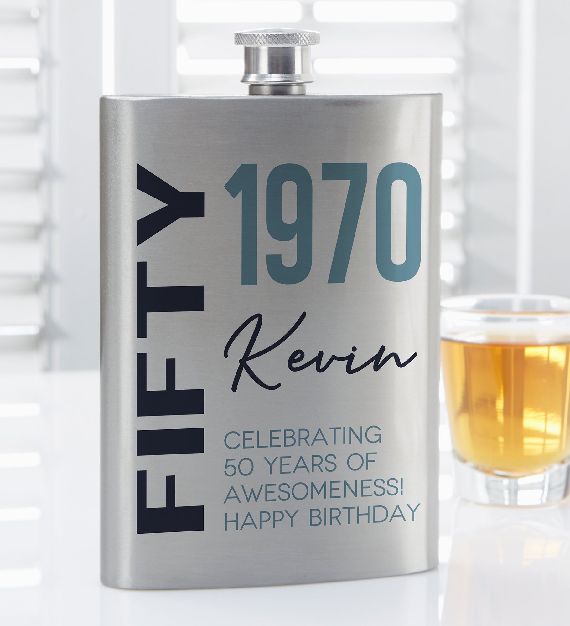 Timeless Birthday Personalized Flask